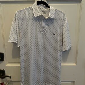 Vineyard Vines White and Light Blue Polo Shirt